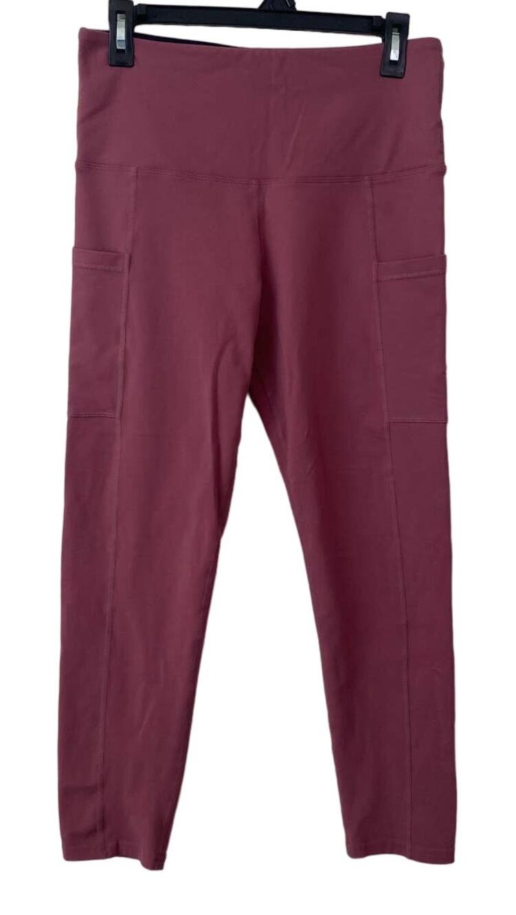 Tuff Mauve Pink High Rise Capri Leggings Side Pockets Medium Athleisure Lounge